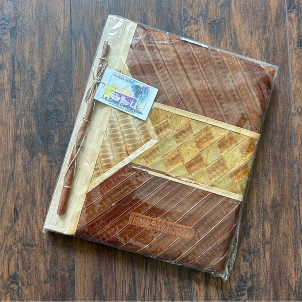 Hand made Natural Photo Book, Geometric Design